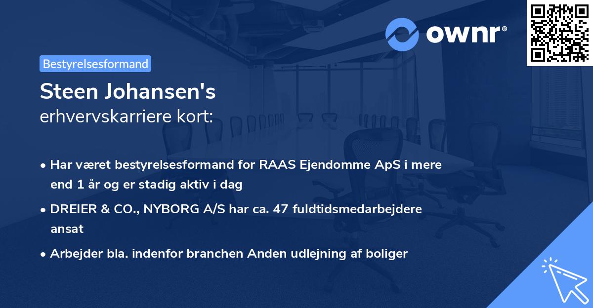 Steen Johansen's erhvervskarriere kort