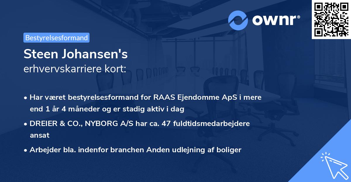 Steen Johansen's erhvervskarriere kort