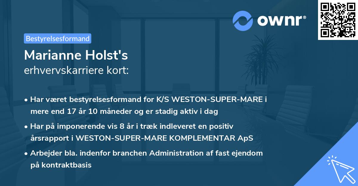 Marianne Holst's erhvervskarriere kort