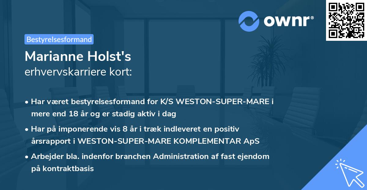 Marianne Holst's erhvervskarriere kort