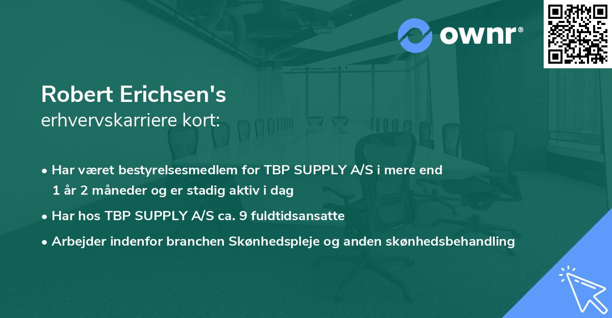 Robert Erichsen's erhvervskarriere kort