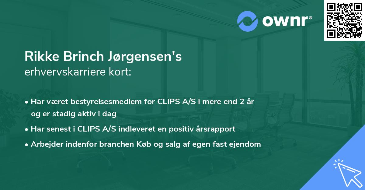 Rikke Brinch Jørgensen's erhvervskarriere kort