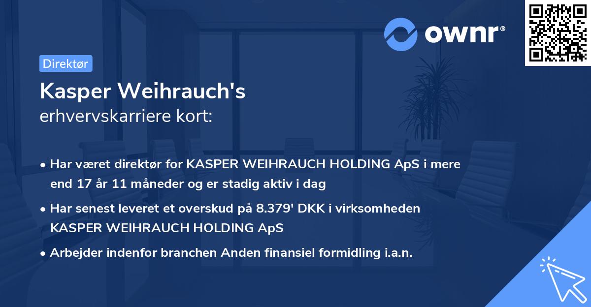 Kasper Weihrauch's erhvervskarriere kort
