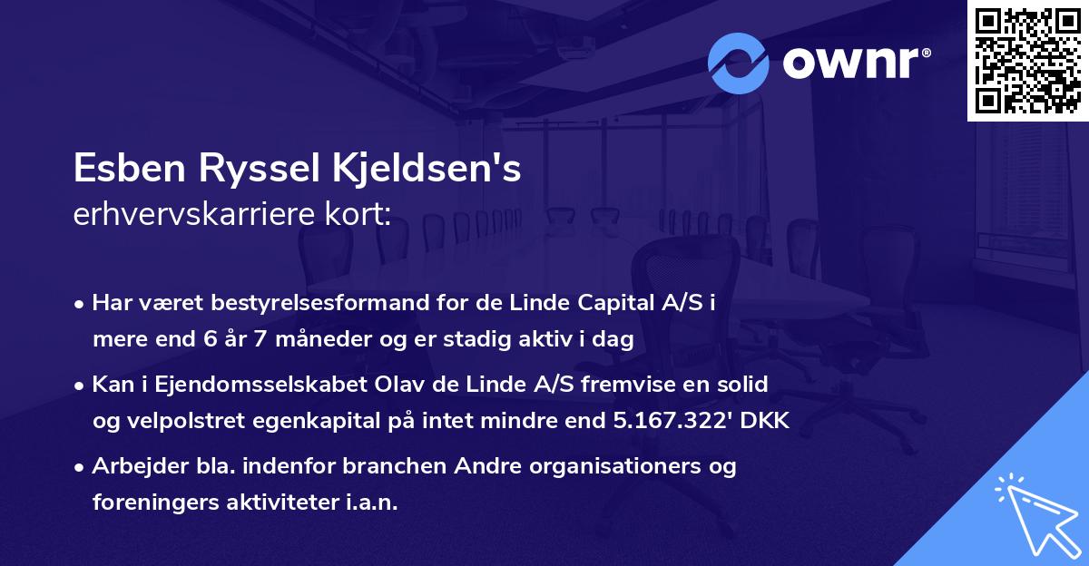 Esben Ryssel Kjeldsen's erhvervskarriere kort