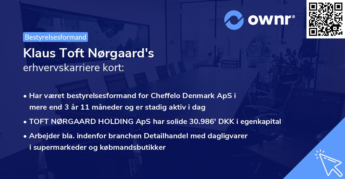 Klaus Toft Nørgaard's erhvervskarriere kort