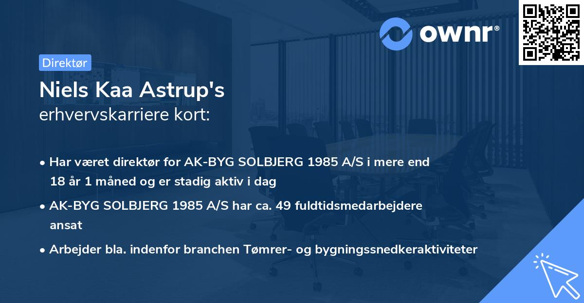 Niels Kaa Astrup's erhvervskarriere kort