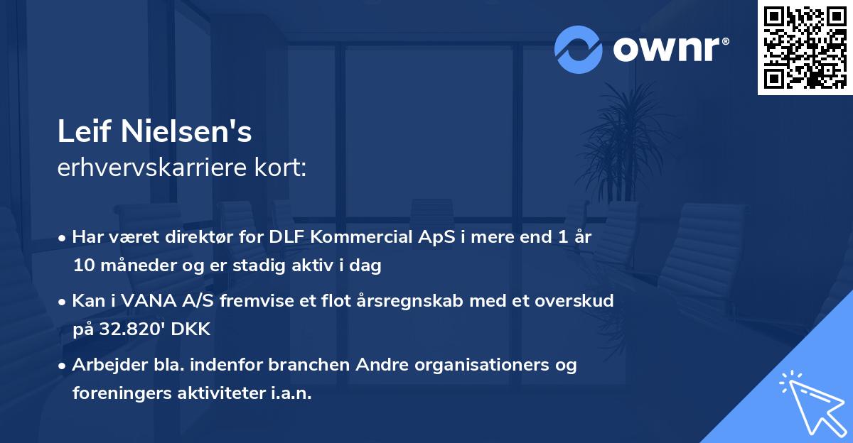 Leif Nielsen's erhvervskarriere kort