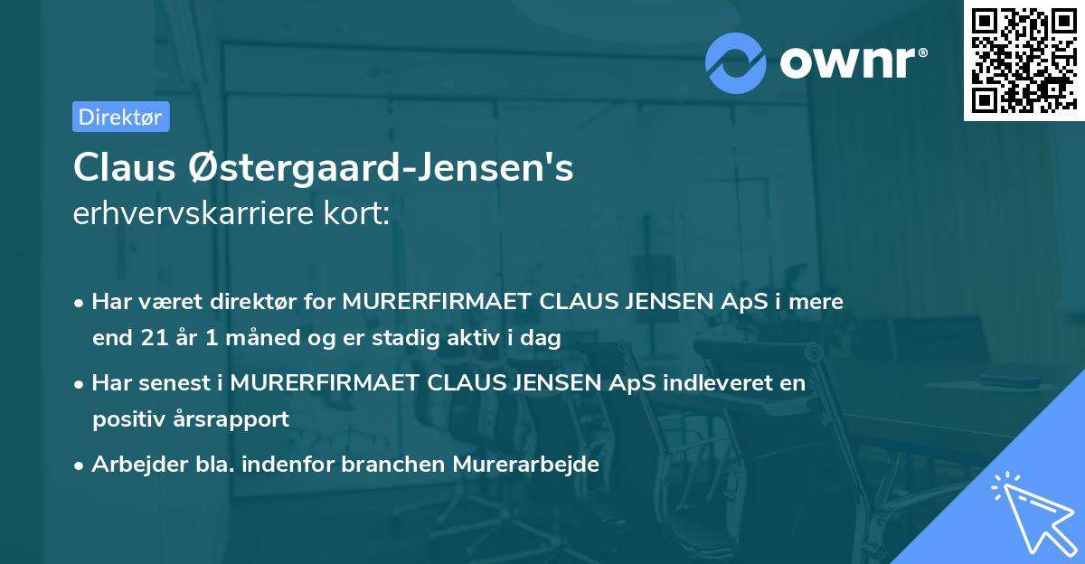 Claus Østergaard-Jensen's erhvervskarriere kort