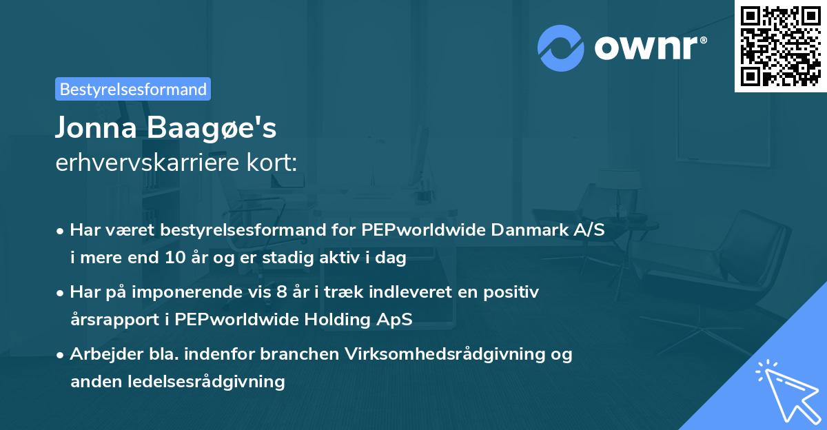 Jonna Baagøe's erhvervskarriere kort