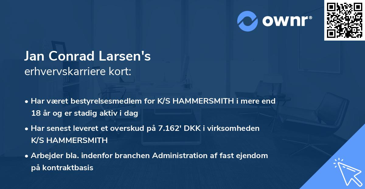 Jan Conrad Larsen's erhvervskarriere kort