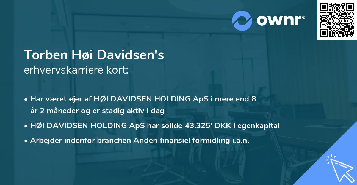 Torben Høi Davidsen's erhvervskarriere kort