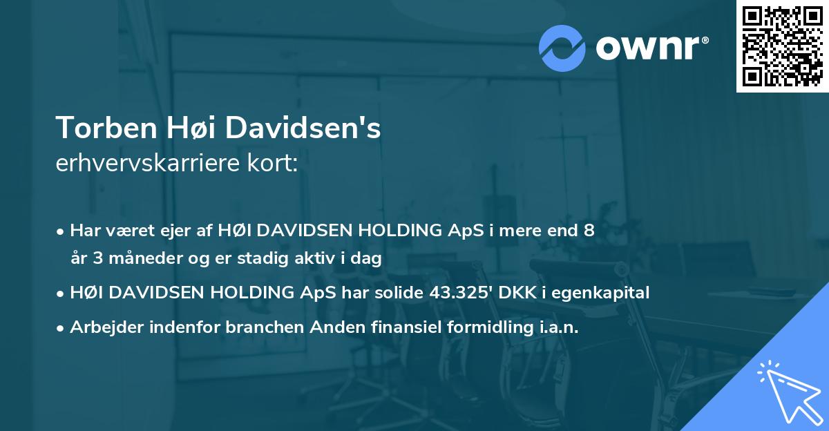 Torben Høi Davidsen's erhvervskarriere kort
