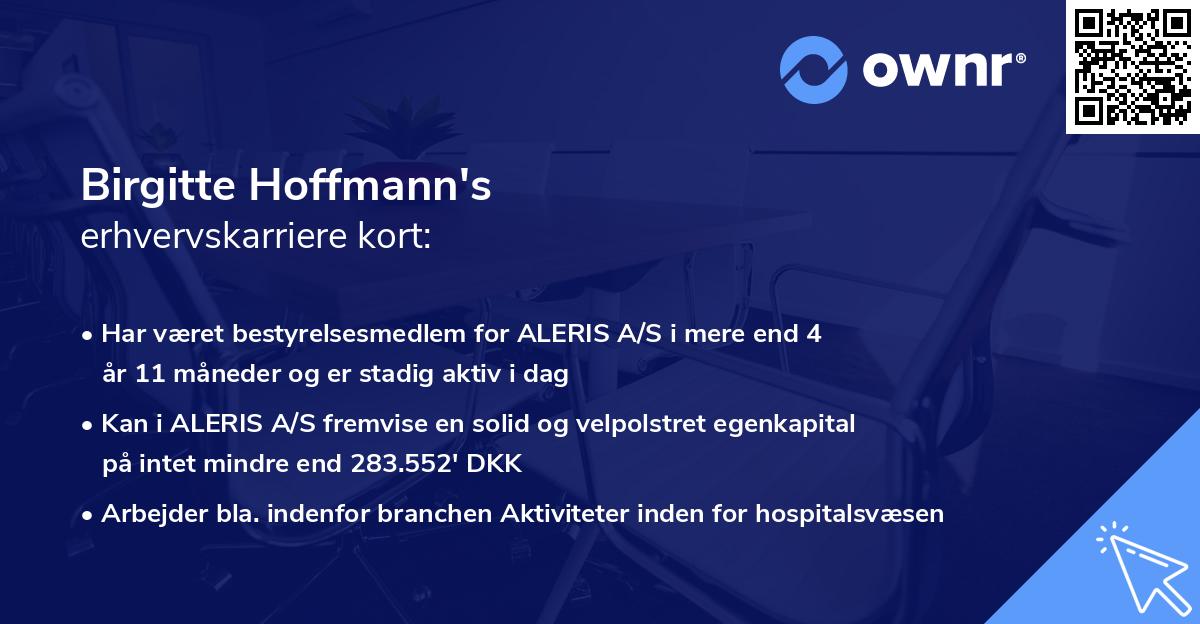 Birgitte Hoffmann's erhvervskarriere kort