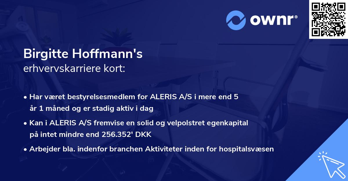 Birgitte Hoffmann's erhvervskarriere kort