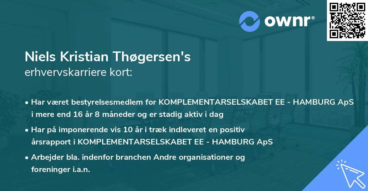 Niels Kristian Thøgersen's erhvervskarriere kort