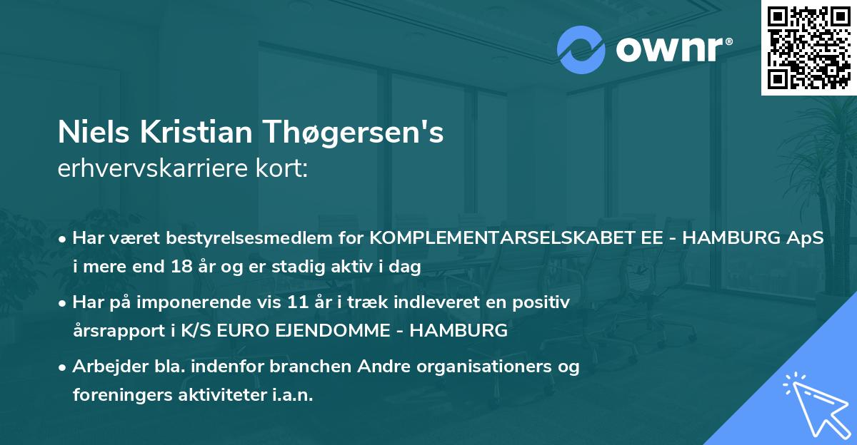 Niels Kristian Thøgersen's erhvervskarriere kort
