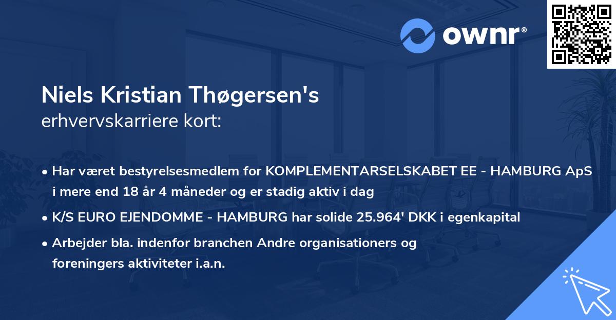 Niels Kristian Thøgersen's erhvervskarriere kort