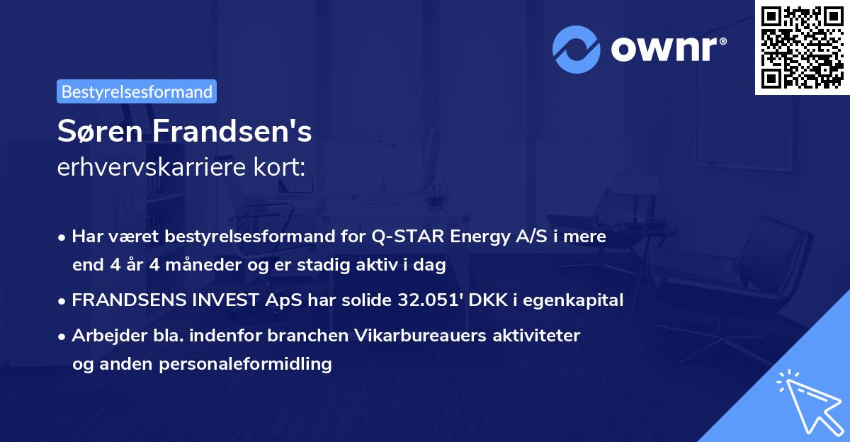 Søren Frandsen's erhvervskarriere kort
