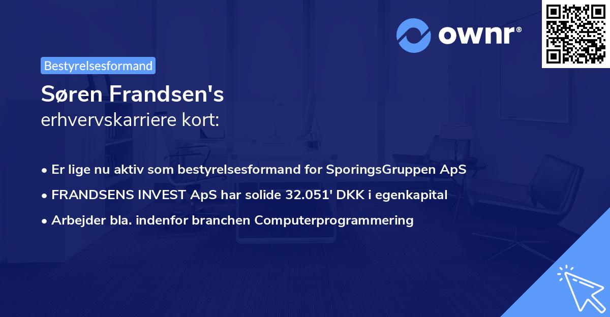 Søren Frandsen's erhvervskarriere kort