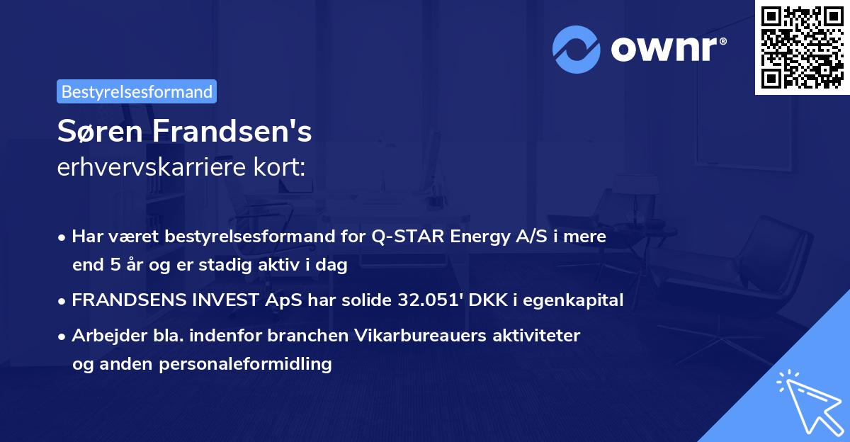 Søren Frandsen's erhvervskarriere kort