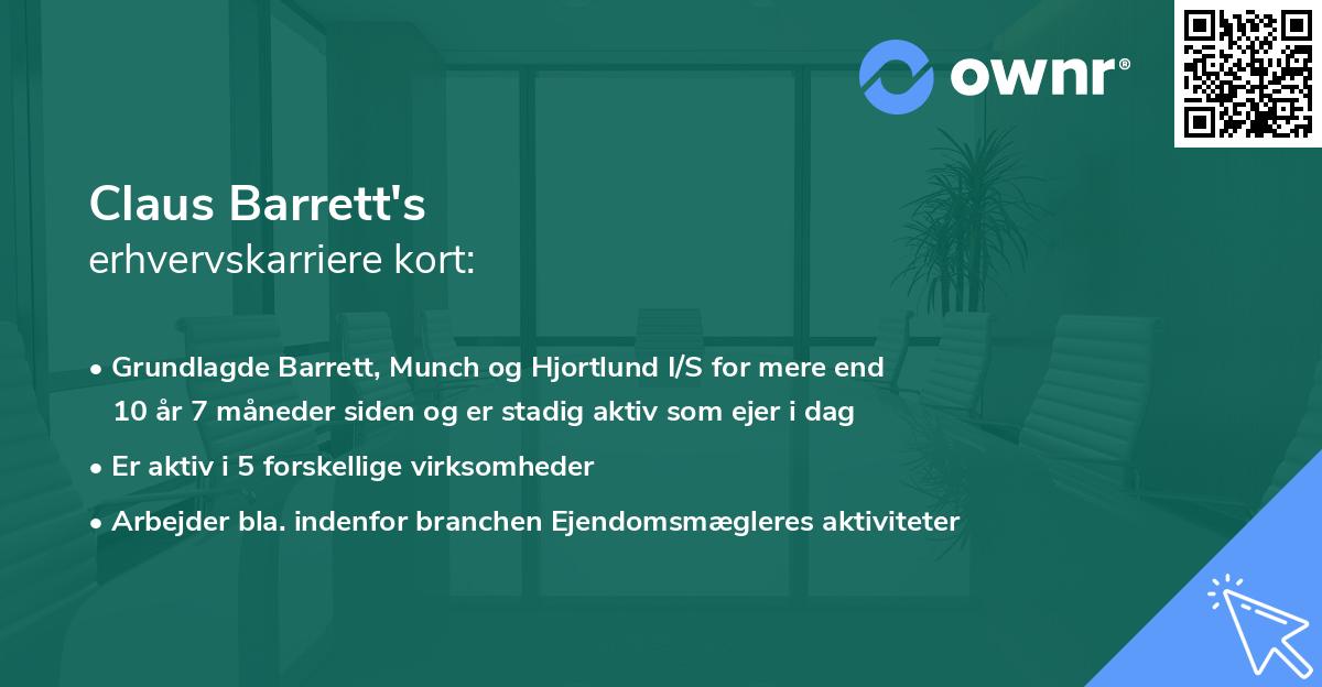 Claus Barrett's erhvervskarriere kort
