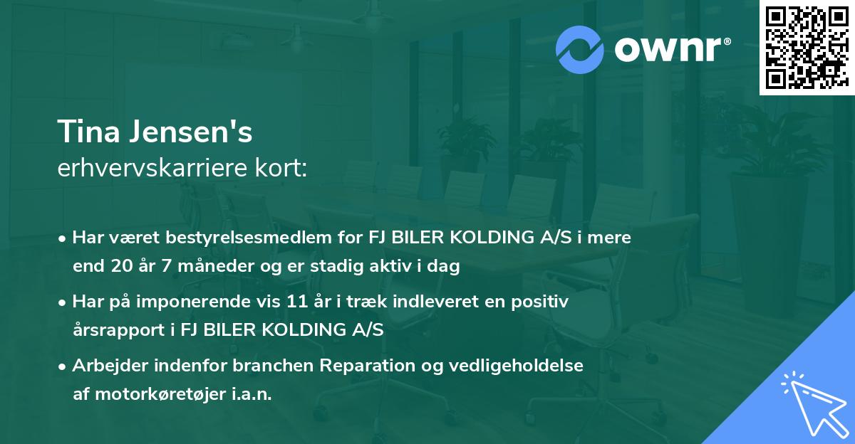 Tina Jensen's erhvervskarriere kort