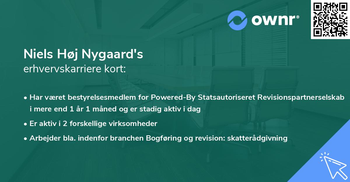 Niels Høj Nygaard's erhvervskarriere kort