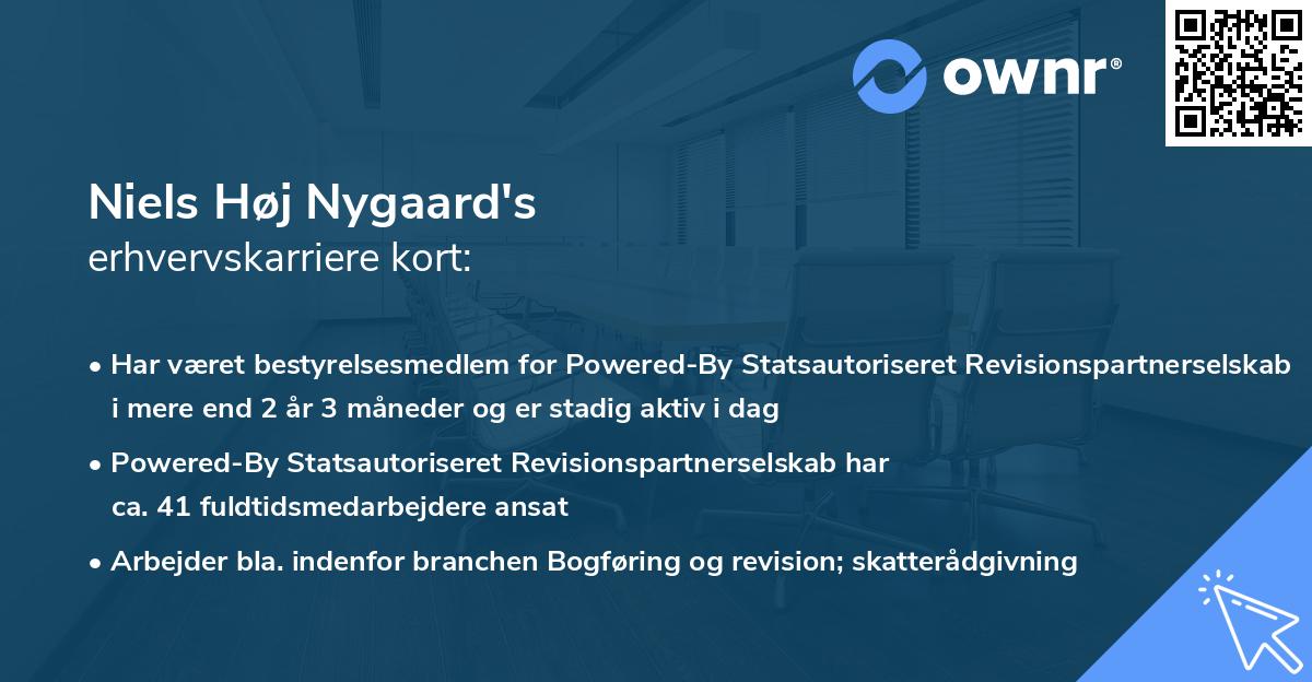 Niels Høj Nygaard's erhvervskarriere kort