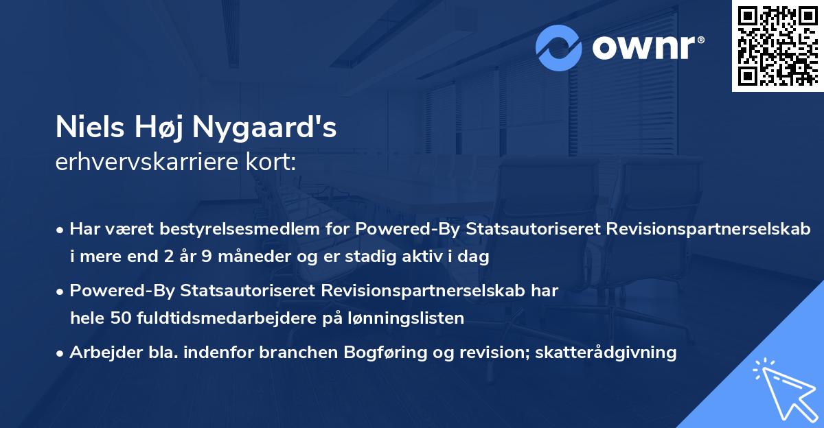 Niels Høj Nygaard's erhvervskarriere kort