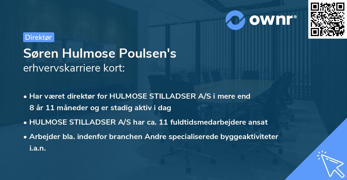 Søren Hulmose Poulsen's erhvervskarriere kort
