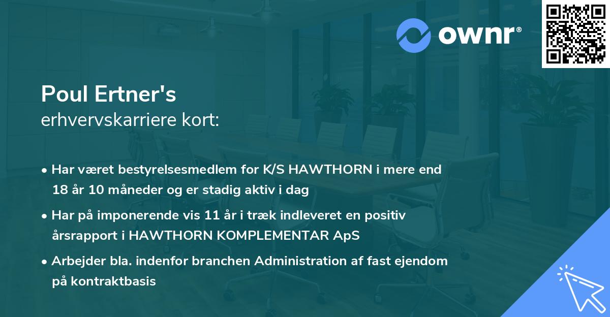 Poul Ertner's erhvervskarriere kort