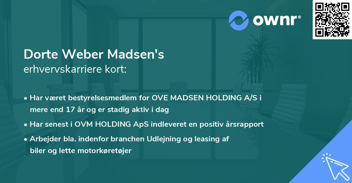 Dorte Weber Madsen's erhvervskarriere kort