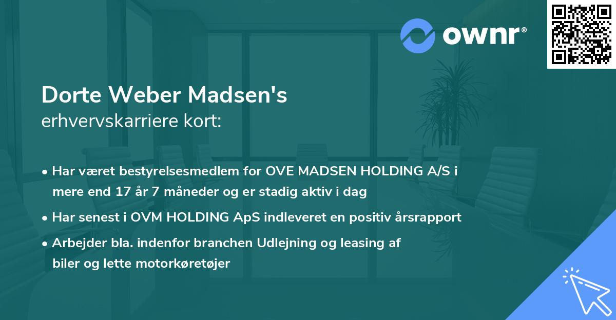 Dorte Weber Madsen's erhvervskarriere kort