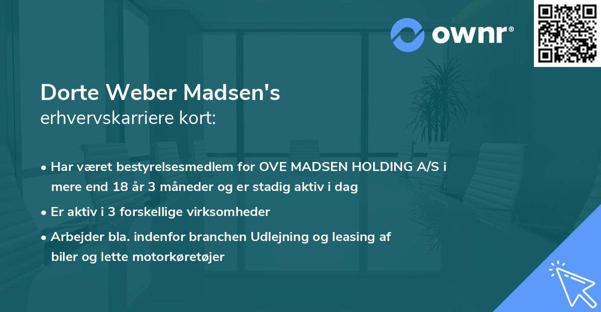 Dorte Weber Madsen's erhvervskarriere kort