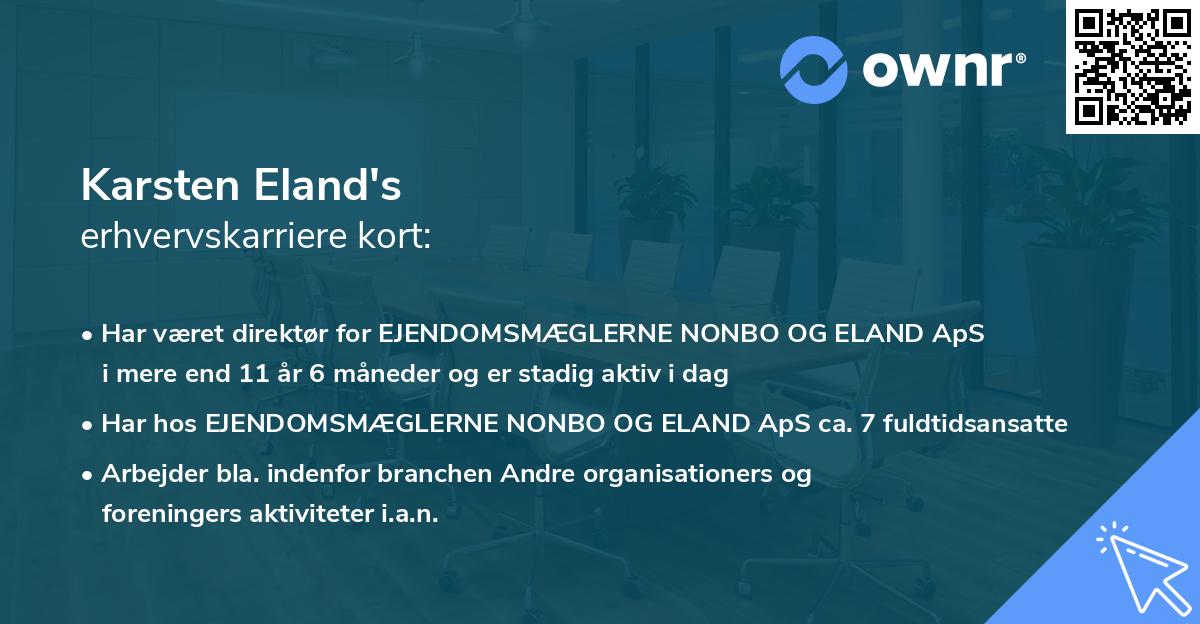 Karsten Eland's erhvervskarriere kort