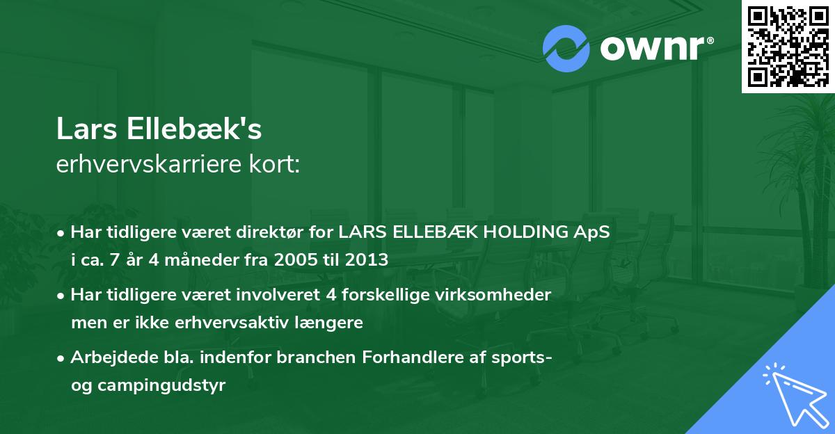 Lars Ellebæk's erhvervskarriere kort