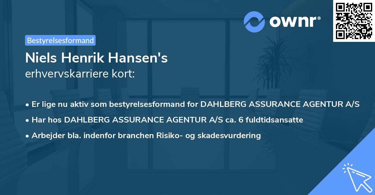 Niels Henrik Hansen's erhvervskarriere kort