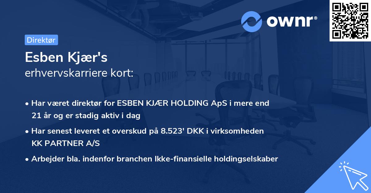 Esben Kjær's erhvervskarriere kort