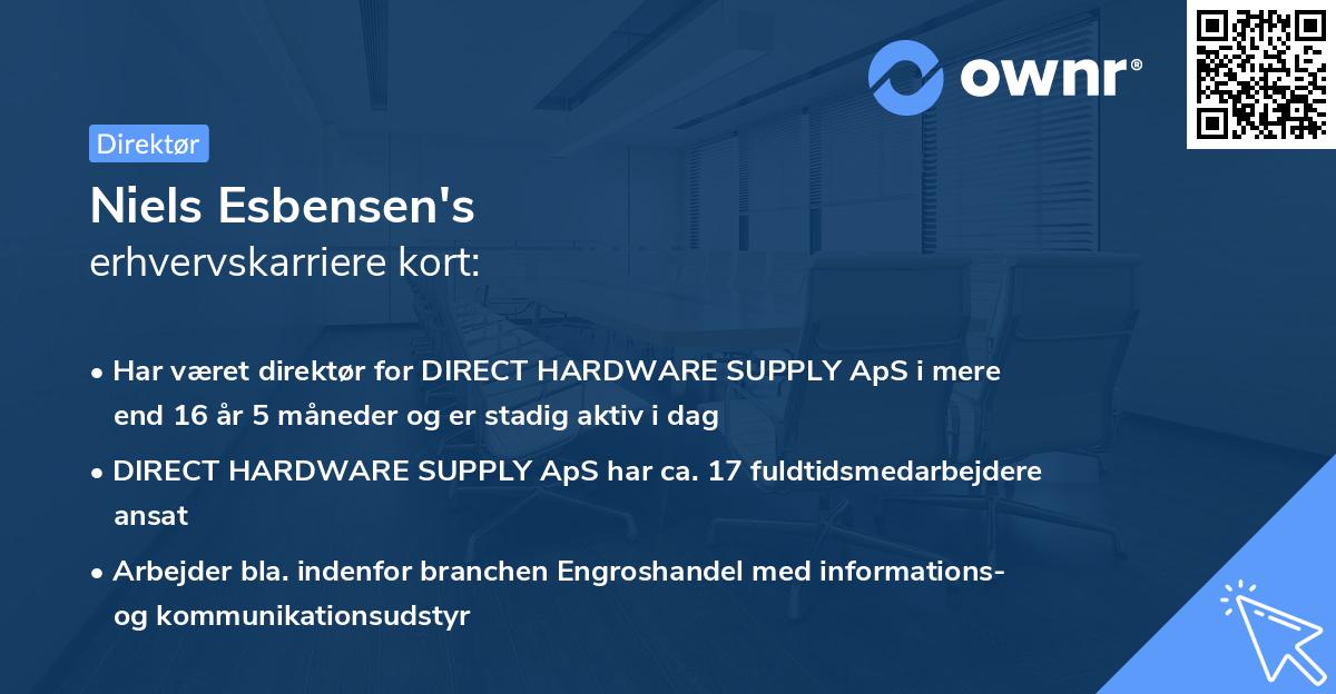 Niels Esbensen's erhvervskarriere kort