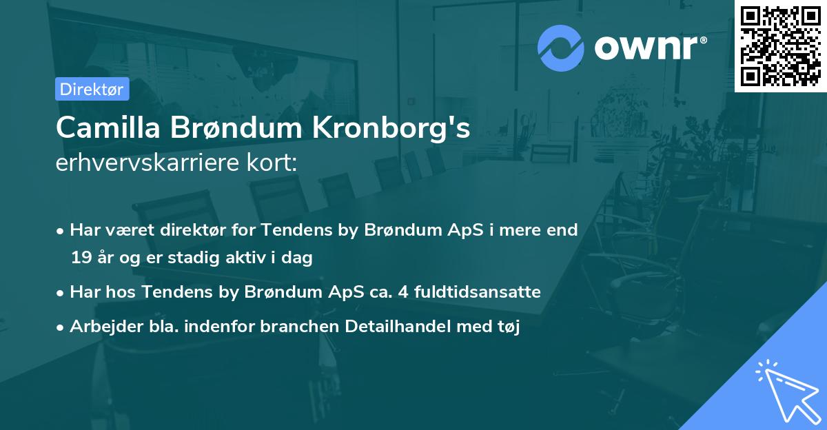 Camilla Brøndum Kronborg's erhvervskarriere kort