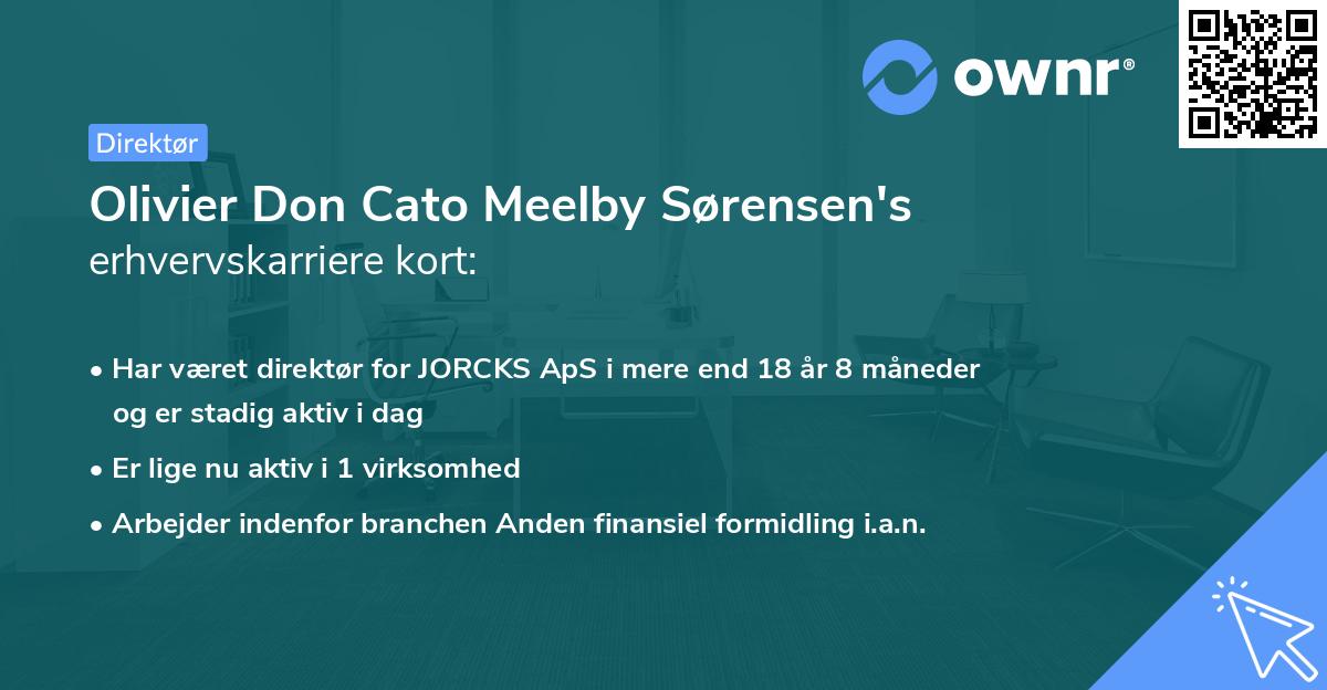 Olivier Don Cato Meelby Sørensen's erhvervskarriere kort