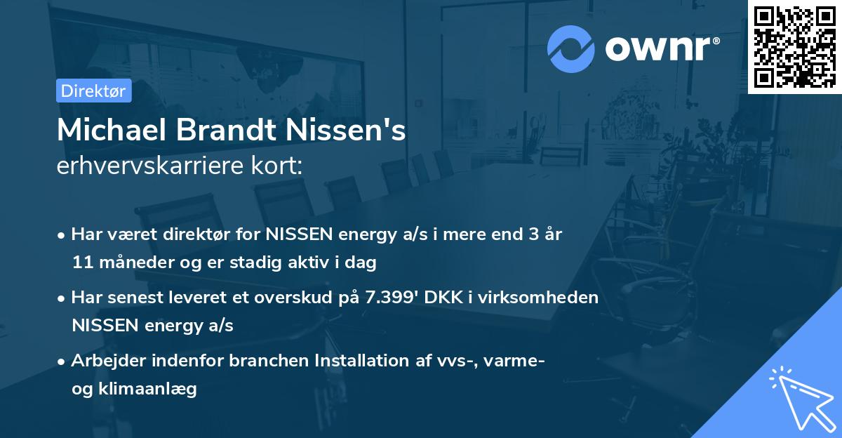 Michael Brandt Nissen's erhvervskarriere kort