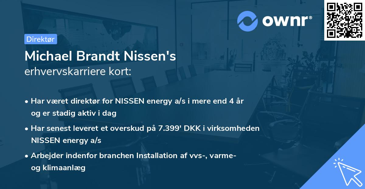 Michael Brandt Nissen's erhvervskarriere kort