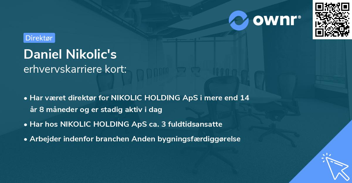 Daniel Nikolic's erhvervskarriere kort