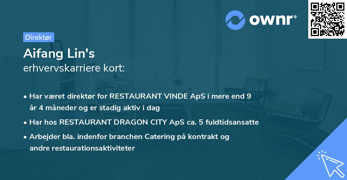 Aifang Lin's erhvervskarriere kort