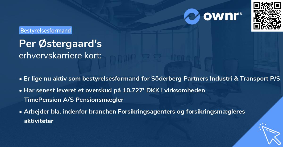 Per Østergaard's erhvervskarriere kort