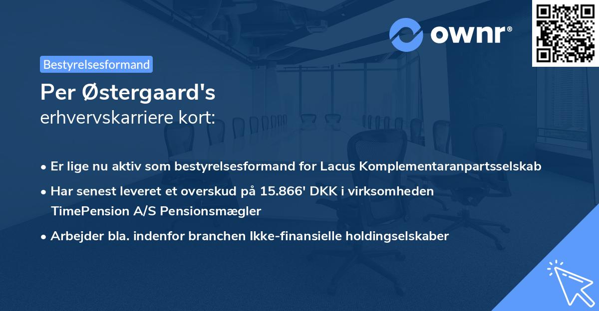 Per Østergaard's erhvervskarriere kort