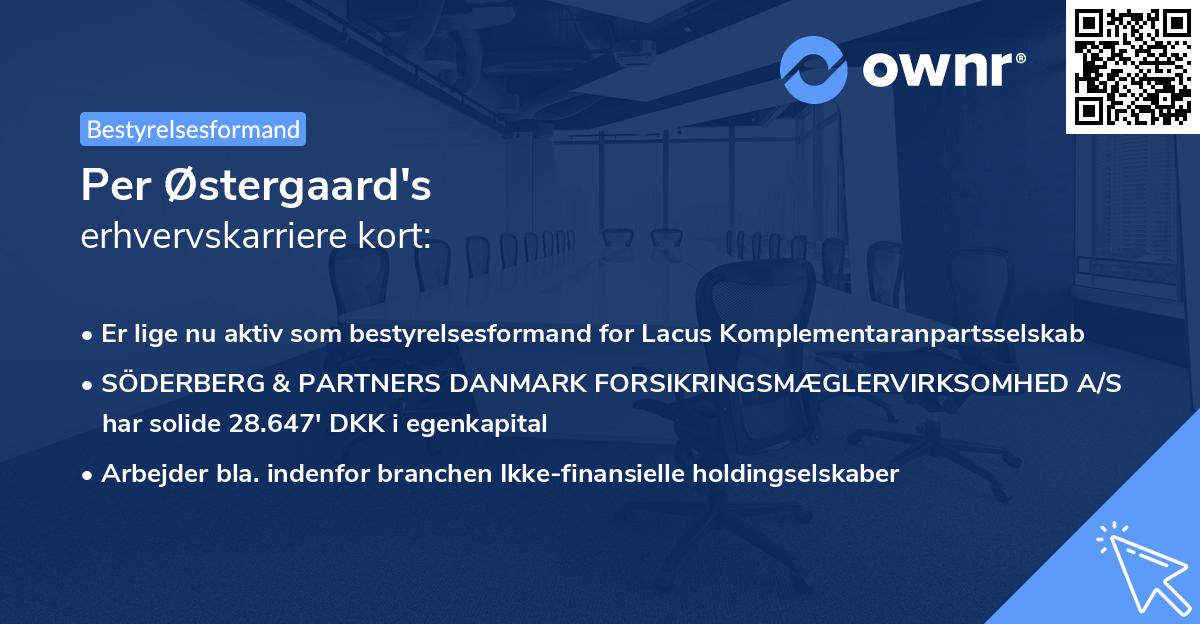 Per Østergaard's erhvervskarriere kort