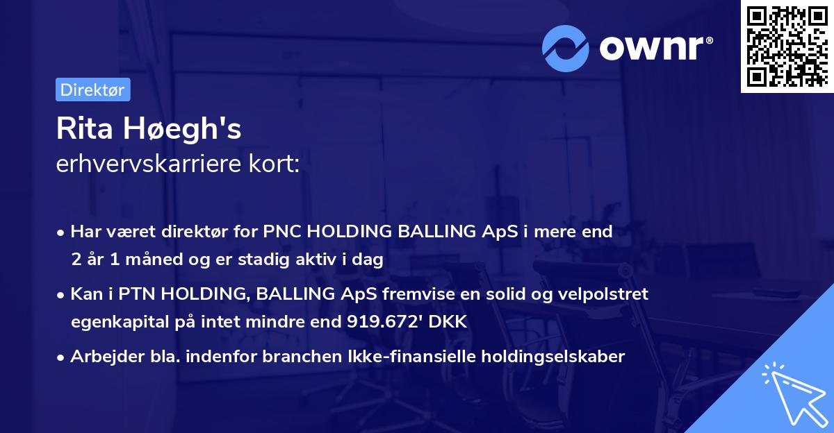 Rita Høegh's erhvervskarriere kort