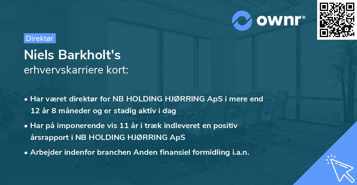 Niels Barkholt's erhvervskarriere kort